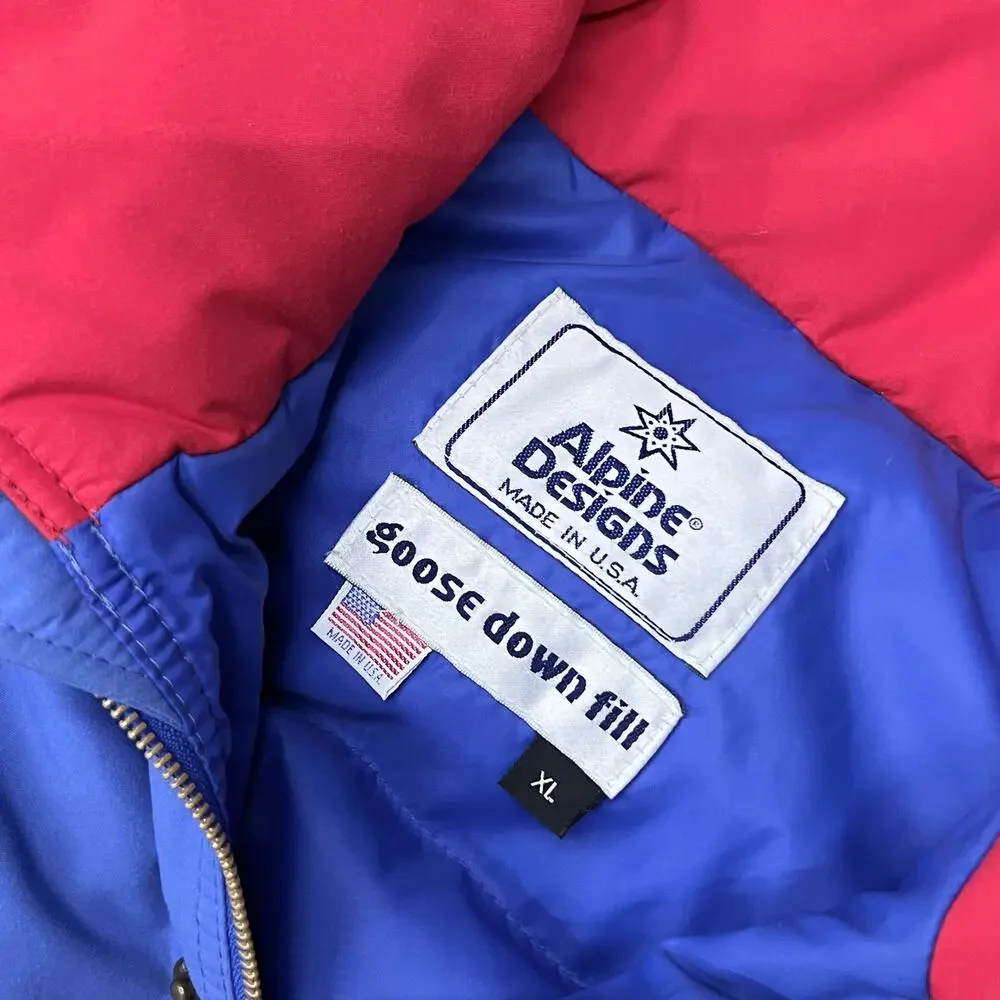 True Vintage 80s Alpine Designs Puffer Down Winter Ski Jacket Outdoors Gorpcore